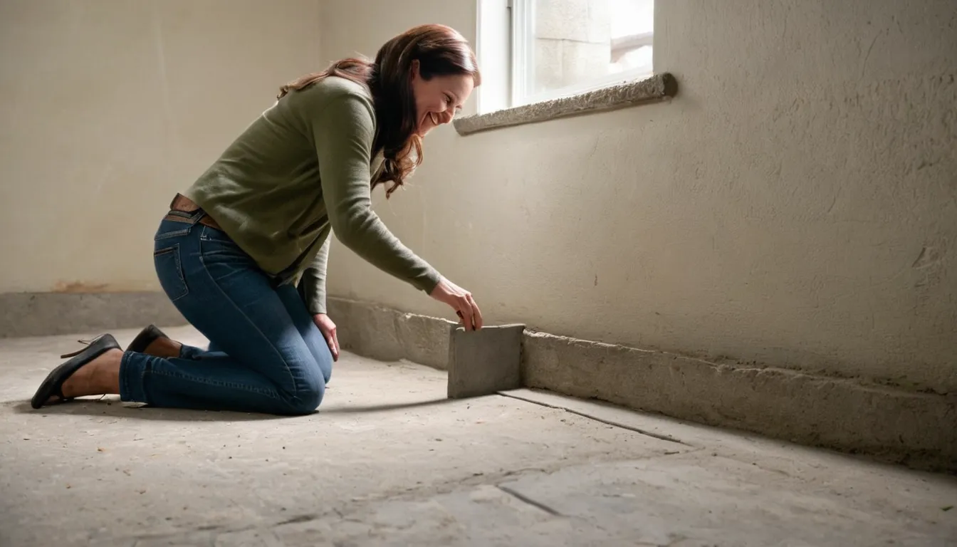 Checking an older concrete slab for cracks and damp spots